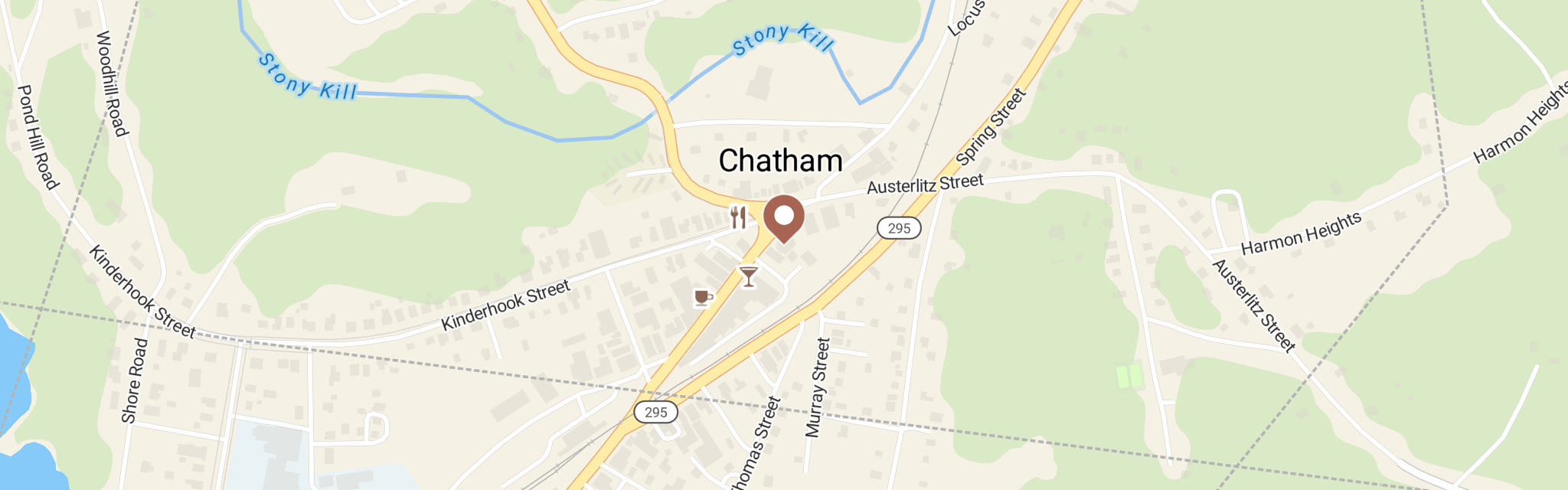 Map of Chatham Area Silent Food at 77 Main St, Chatham, NY 12037