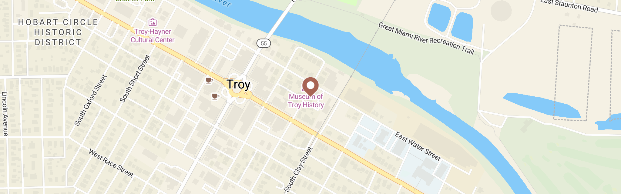 Map of St Patricks Soup Kitchen at 25 N Mulberry St, Troy, OH 45373