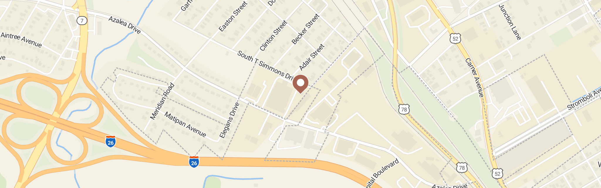 Map of Low Country Food Bank at 2864 Azalea Dr, North Charleston, SC 29405