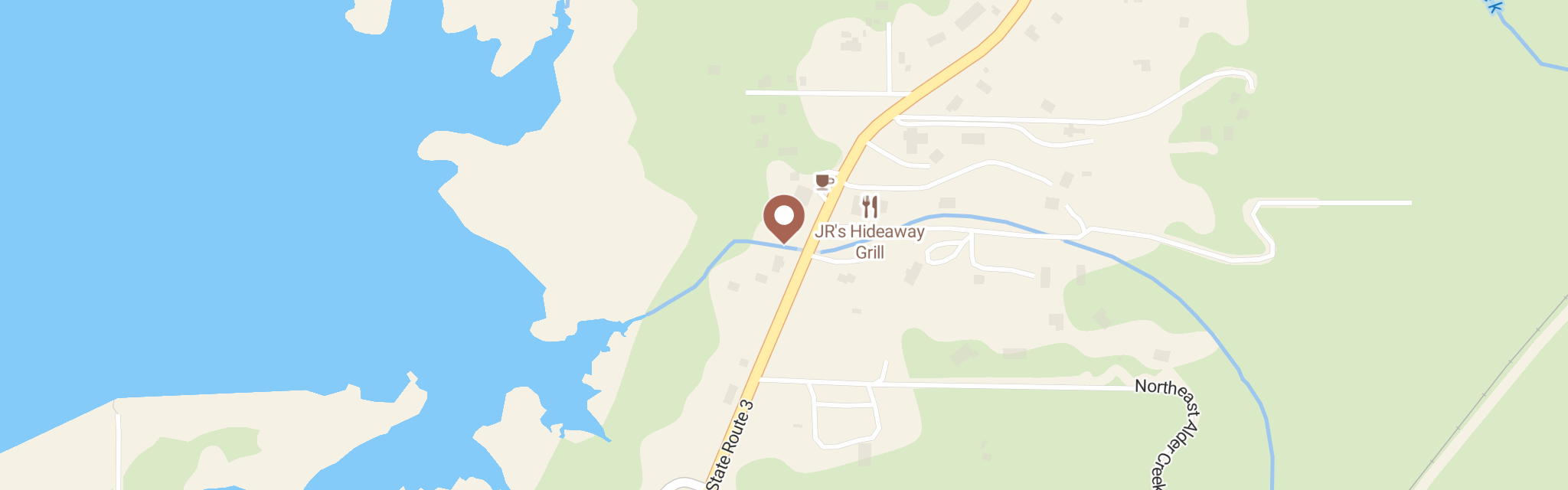 Map of North Mason Food Bank at 22471 E State Route 3, Belfair, WA 98528