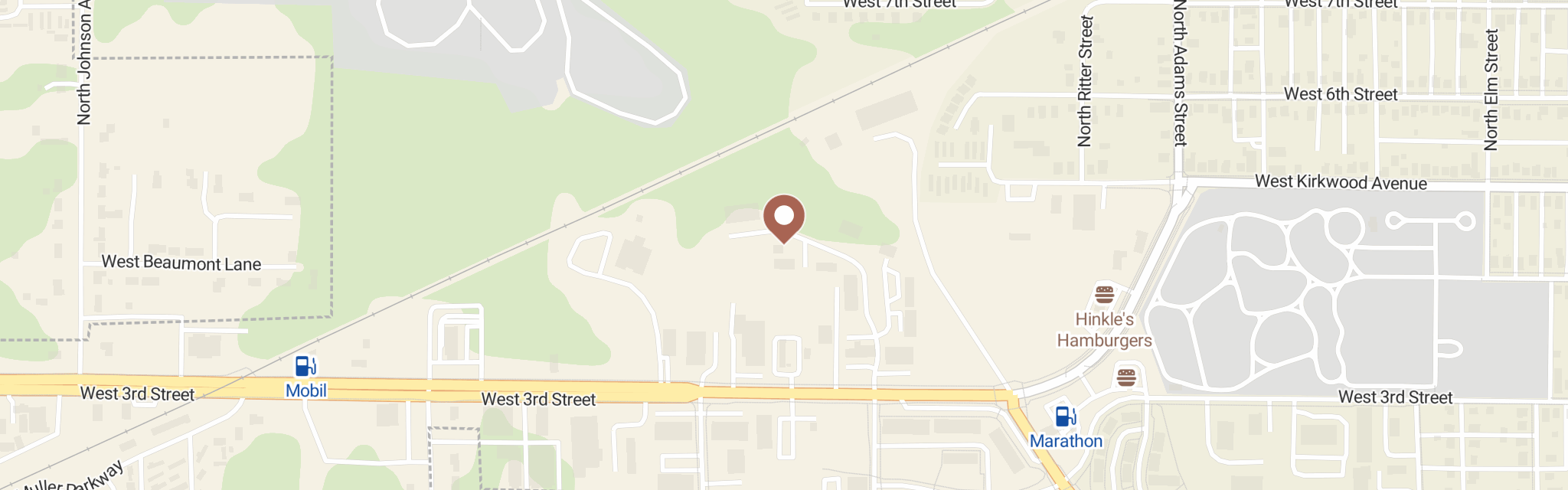Map of Backstreet Mission at 215 S Westplex Ave, Bloomington, IN 47404