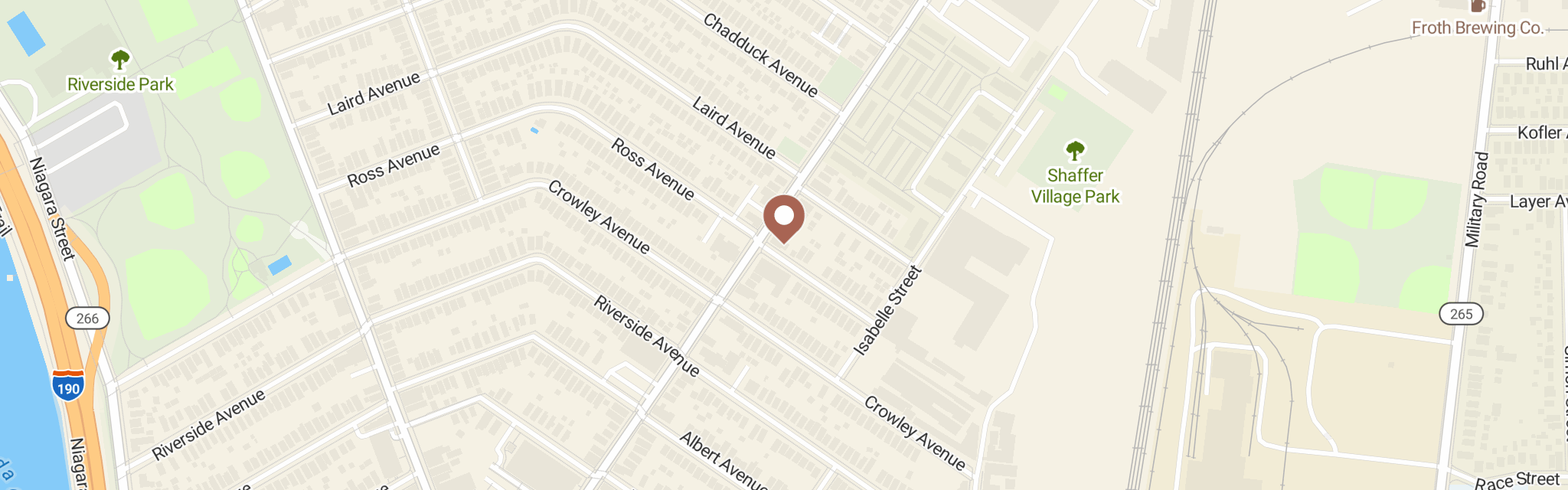 Map of Blackrock Riverside Emer at 357 Ontario St, Buffalo, NY 14207
