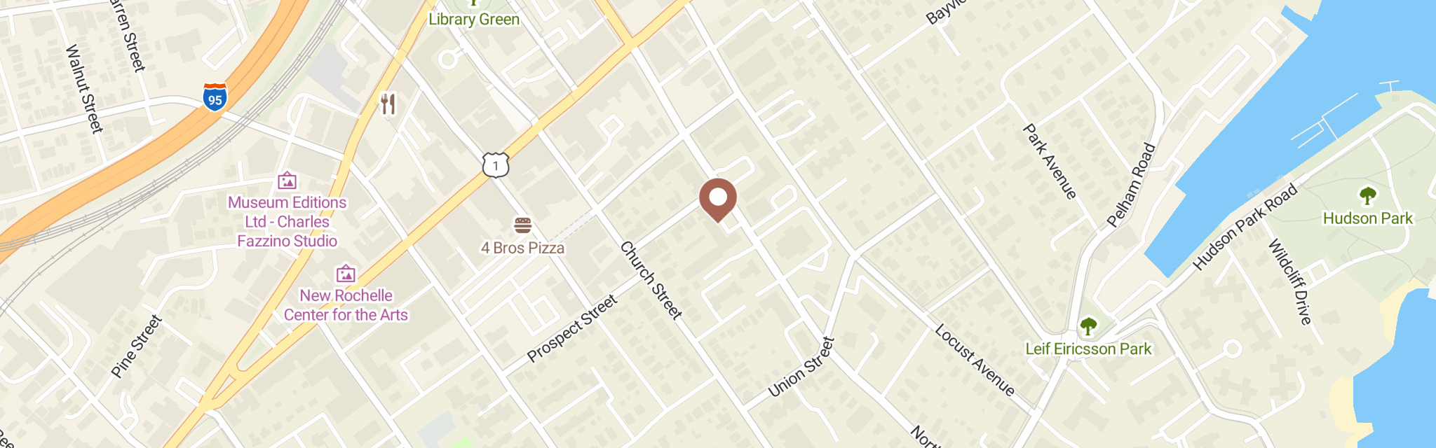 Map of Tana Thai Restaurant at 134 North ave, New Rochelle, NY 10801