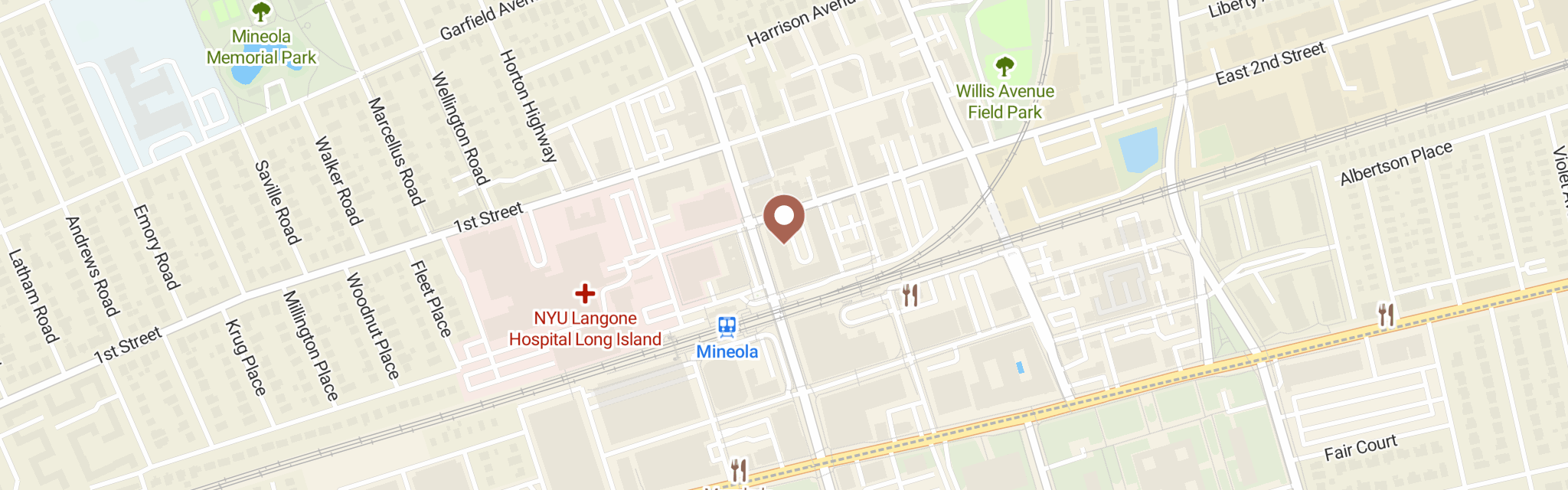 Map of Island Harvest at 199 2nd St Fl 2, Mineola, NY 11501
