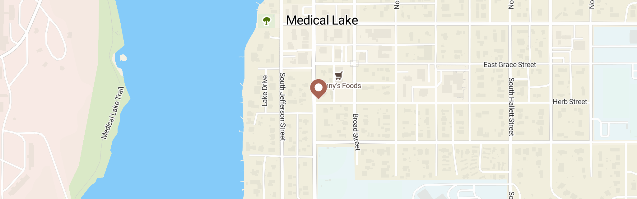 Map of Medical Lake Food Bank at 211 N Lefevre St, Medical Lake, WA 99022