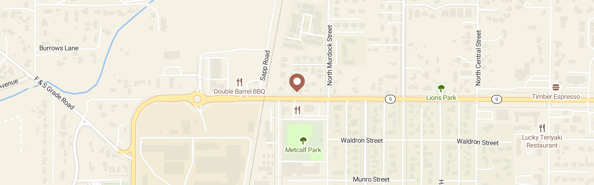 Map of Helping Hands Food Bank at 250 Moore St, Sedro Woolley, WA 98284