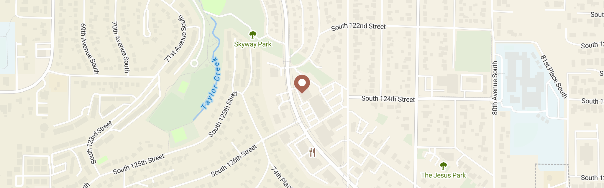 Map of Spiritual Miracles Alcohol at 12544 Renton Ave S, Seattle, WA 98178