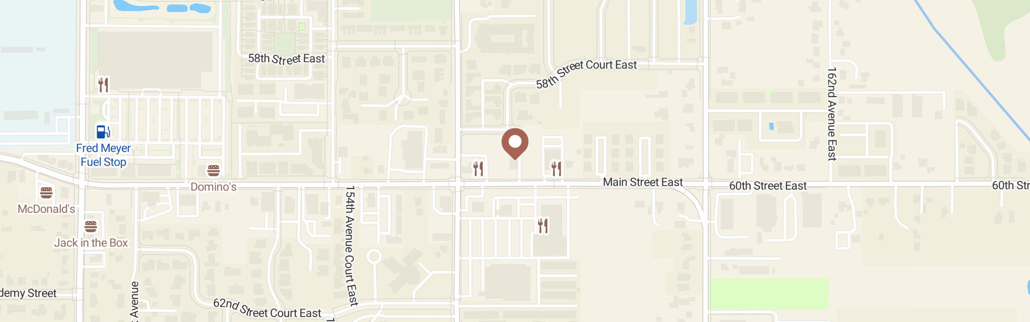 Map of Sumner Community Food Bank at 15625 Main St E, Sumner, WA 98390