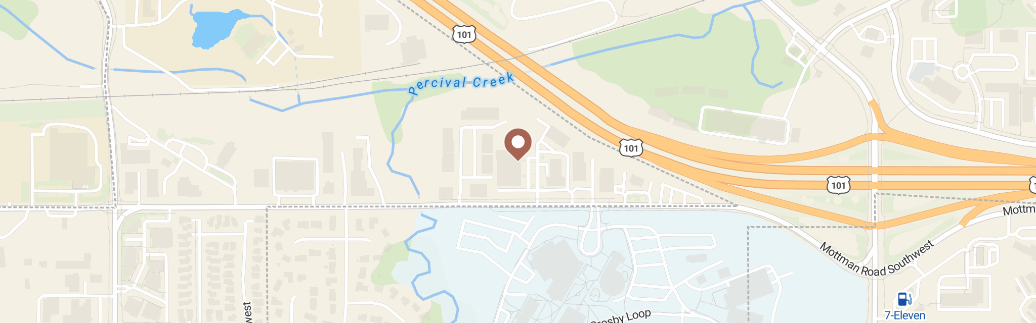 Map of Thurston County Food Bank at 2260 Mottman Rd SW, Tumwater, WA 98512