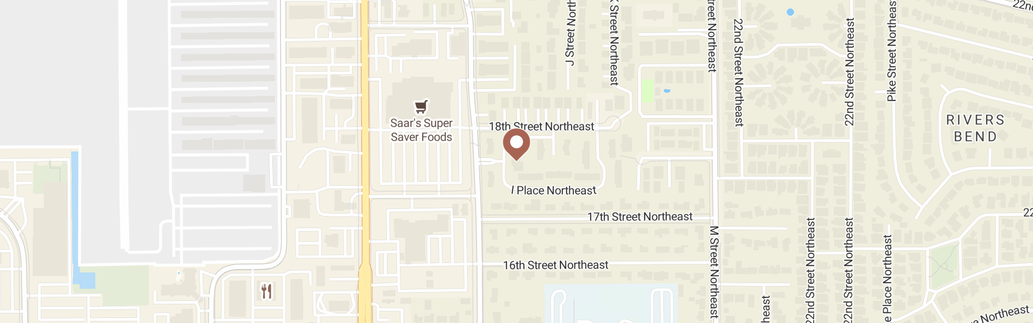 Map of Auburn Food Bank at 930 18th Pl NE, Auburn, WA 98002