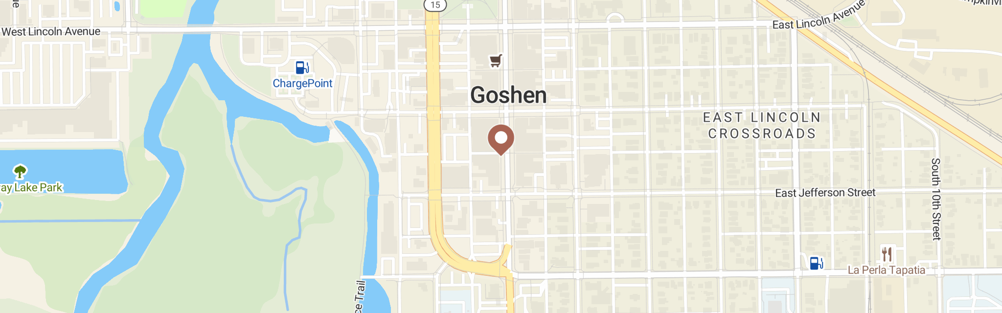 Map of Food Pantry at 223 S Main St, Goshen, IN 46526