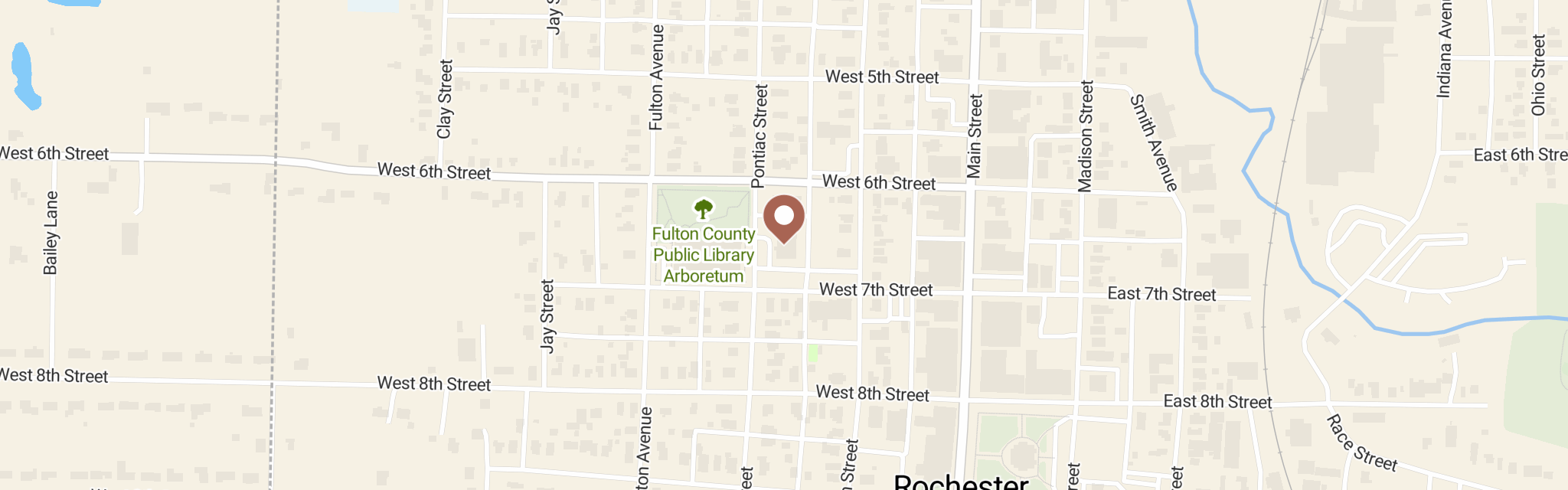 Map of United Ministries Food Pantry at 625 Pontiac St, Rochester, IN 46975