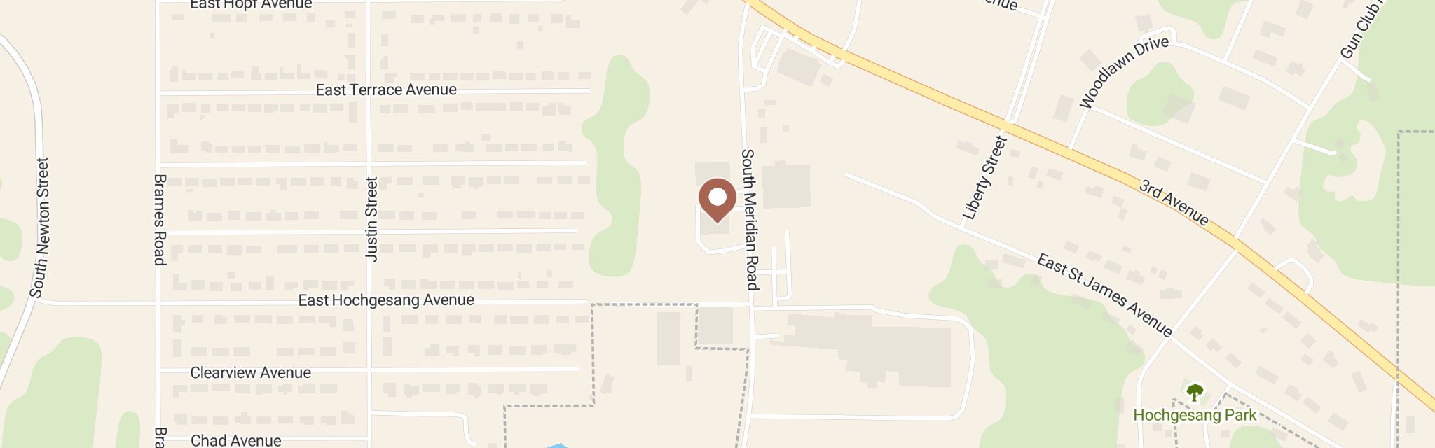 Map of Community Food Bank at 1404 S Meridian Rd, Jasper, IN 47546