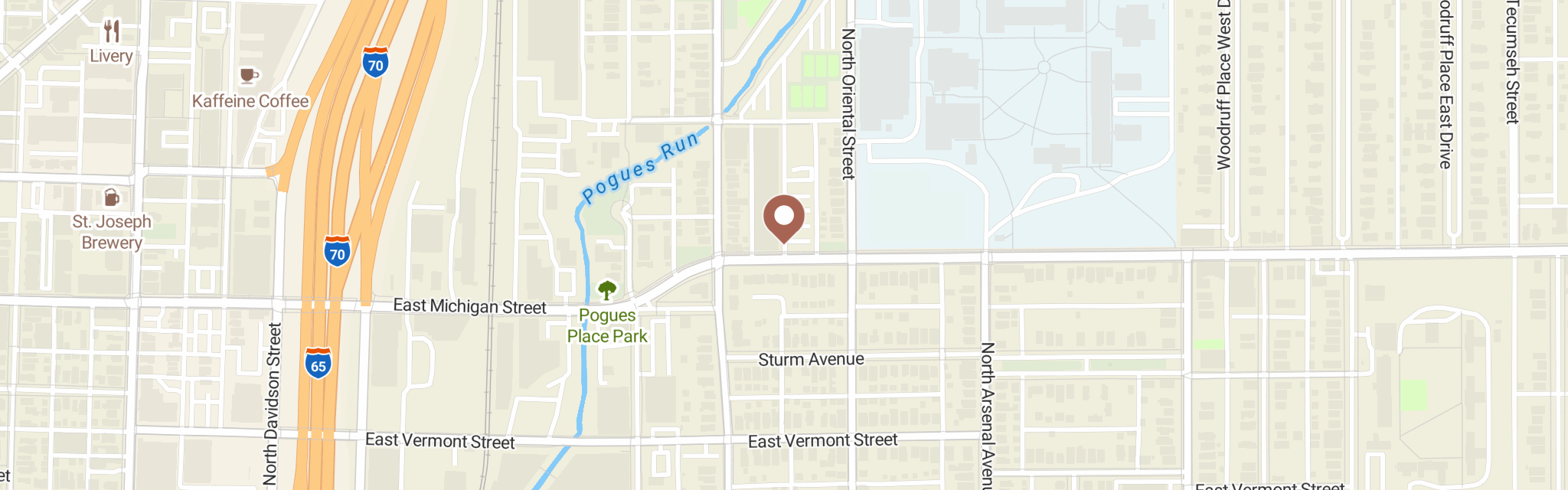 Map of Boulevard Place Food Pantry at 4202 Boulevard Pl, Indianapolis, IN 46208